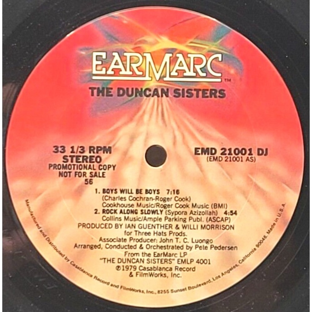 THE DUNCAN SISTERS - BOYS WILL BE BOYS - DISCO SOUL SINGLE RECORD PROMO